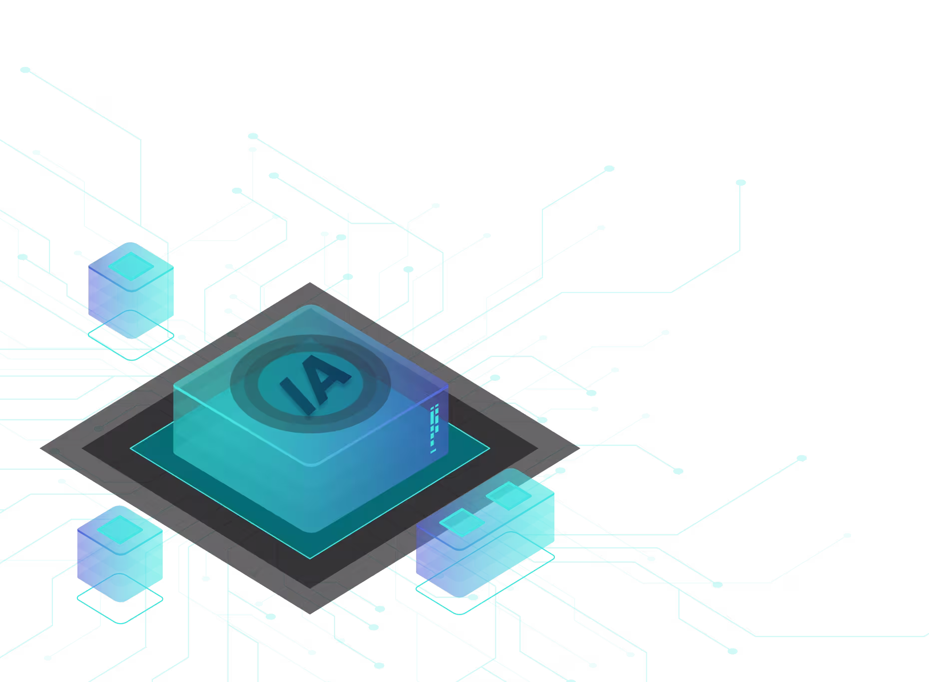 Ilustración de un chip de Inteligencia Artificial